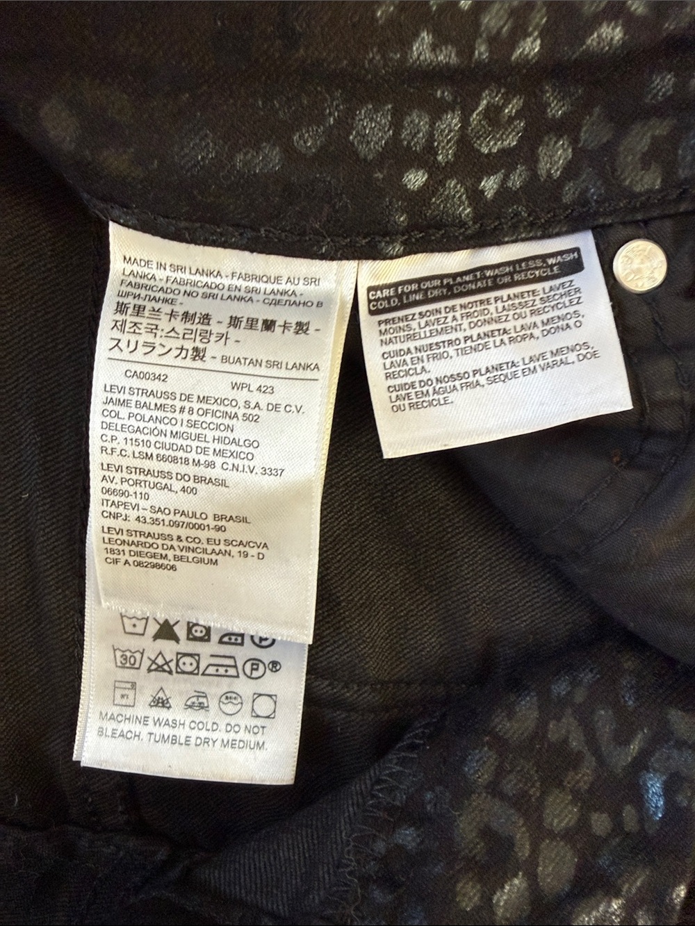Levi's 721 Wild Cat Foil Leopard High Rise Skinny Jeans 26 - Picture 5 of 13